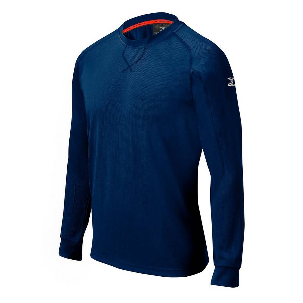 Mizuno Comp Long Sleeve Training - Erkek Gömlek - Lacivert Türkiye (EVXKUL-480)